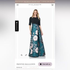 Kay Unger New York Printed Ballgown